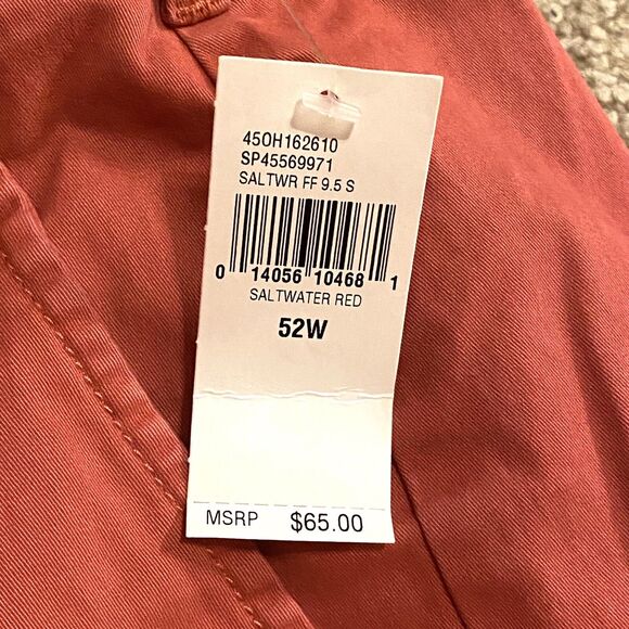 NWT IZOD Men's Big & Tall Flat Front Chino Short Saltwater Red 52W 10.5 Inseam - Picture 5 of 5